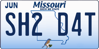 MO license plate SH2D4T