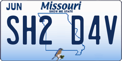 MO license plate SH2D4V