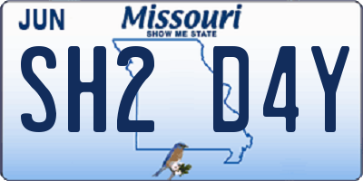 MO license plate SH2D4Y