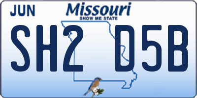 MO license plate SH2D5B