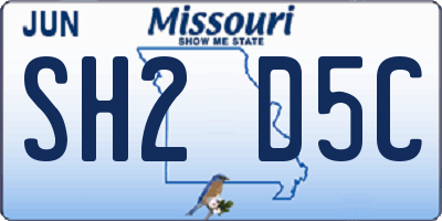 MO license plate SH2D5C