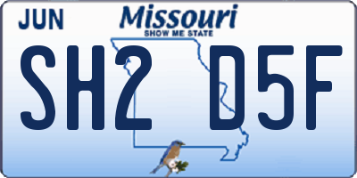 MO license plate SH2D5F