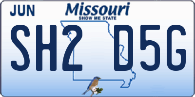 MO license plate SH2D5G
