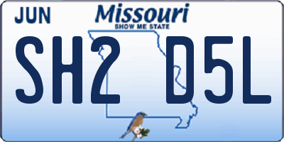 MO license plate SH2D5L