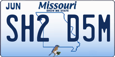 MO license plate SH2D5M