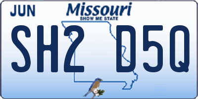 MO license plate SH2D5Q