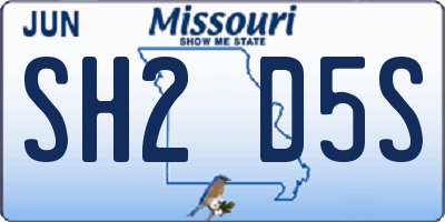 MO license plate SH2D5S