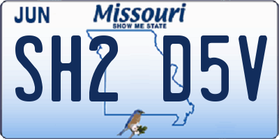 MO license plate SH2D5V