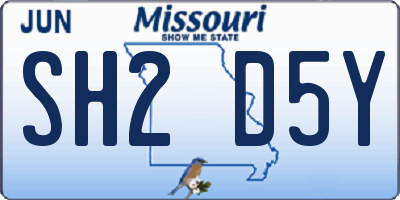 MO license plate SH2D5Y