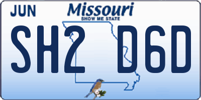 MO license plate SH2D6D