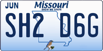 MO license plate SH2D6G