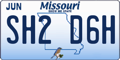 MO license plate SH2D6H