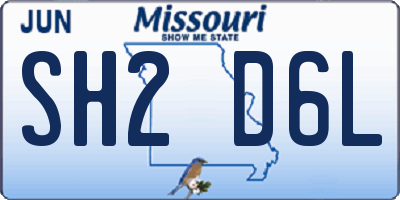 MO license plate SH2D6L