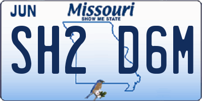 MO license plate SH2D6M