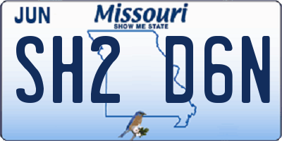 MO license plate SH2D6N