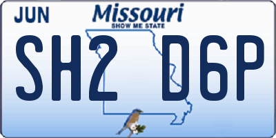 MO license plate SH2D6P