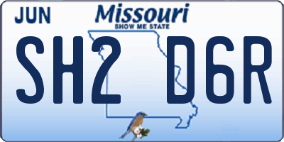 MO license plate SH2D6R
