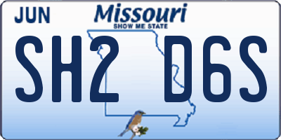 MO license plate SH2D6S