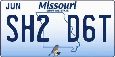MO license plate SH2D6T