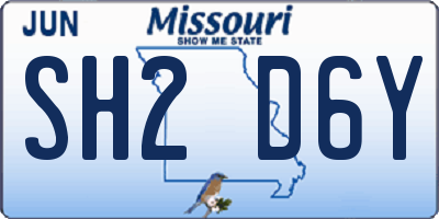 MO license plate SH2D6Y