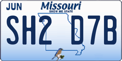MO license plate SH2D7B