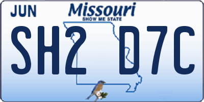 MO license plate SH2D7C