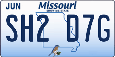 MO license plate SH2D7G