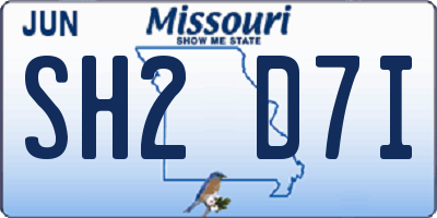 MO license plate SH2D7I