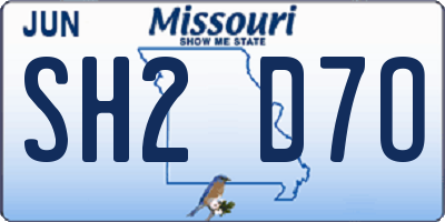 MO license plate SH2D7O