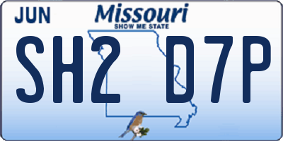 MO license plate SH2D7P