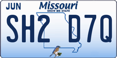 MO license plate SH2D7Q