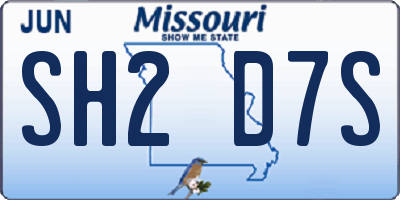 MO license plate SH2D7S