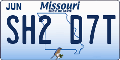 MO license plate SH2D7T