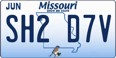 MO license plate SH2D7V