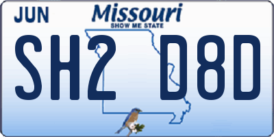 MO license plate SH2D8D