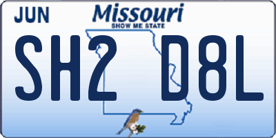 MO license plate SH2D8L