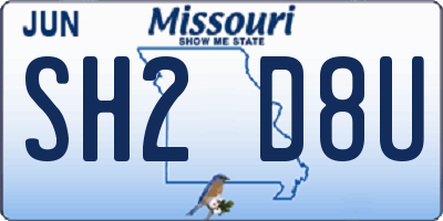 MO license plate SH2D8U
