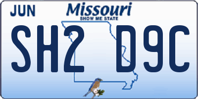 MO license plate SH2D9C