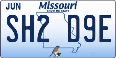 MO license plate SH2D9E