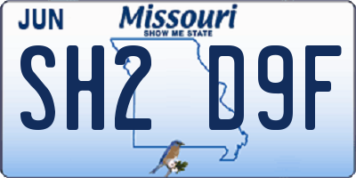 MO license plate SH2D9F