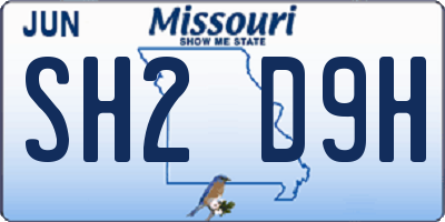 MO license plate SH2D9H