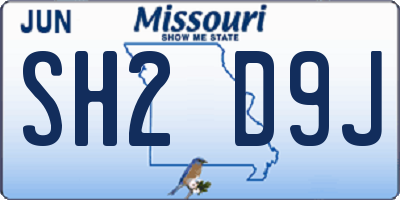 MO license plate SH2D9J