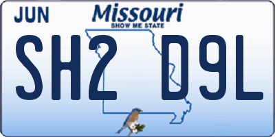 MO license plate SH2D9L