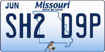 MO license plate SH2D9P