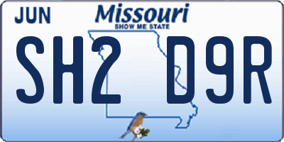 MO license plate SH2D9R