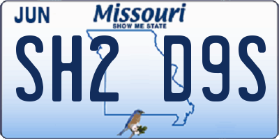 MO license plate SH2D9S
