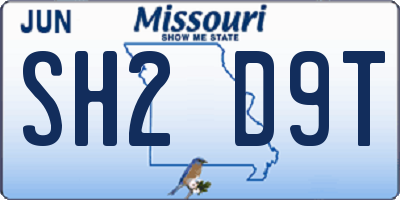 MO license plate SH2D9T