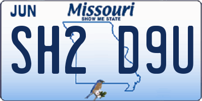 MO license plate SH2D9U