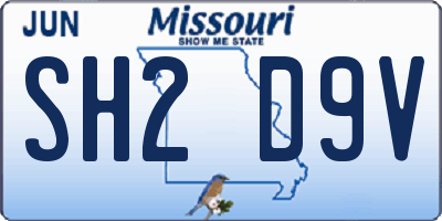 MO license plate SH2D9V