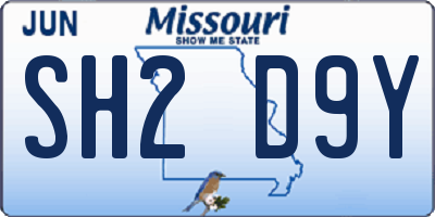 MO license plate SH2D9Y